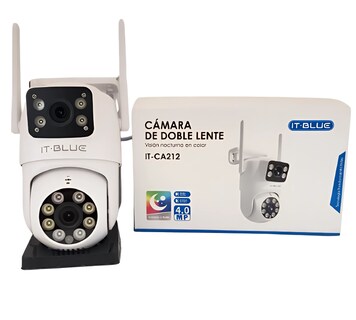 Foto 1 | Foto 1 | Cámara De Vigilancia Wifi Con Doble Lente 360º Con Visión Nocturna, Sensor de Movimiento, Alarma.