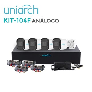 Foto 1 | Foto 1 | Kit De Vigilancia Uniarch 4 Cámaras Bala Interior/exterior Grabador Dvr 4 Canales Hd + 2 Ip