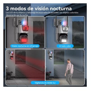 Foto 3 | Foto 3 | Cámara De Seguridad Belug Doble Lente 8mp Con Tarjeta Sd 128 Gb Gris