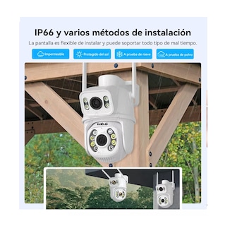 Foto 4 | Foto 4 | Cámara De Seguridad Exterior De Doble Lente 8mp Con Alexa Lab.g Negro Con Blanco
