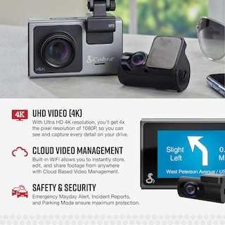 Foto 3 | Foto 3 | Dash Cam Cobra Sc 400d Smart Uhd 4k Con Cámara Trasera Alexa De 32 Gb - Venta Internacional.