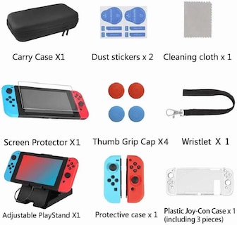 Foto 3 | Foto 3 | Kit de Accesorios con Estuche para Nintendo Switch Malubero Multicolor 16 en 1