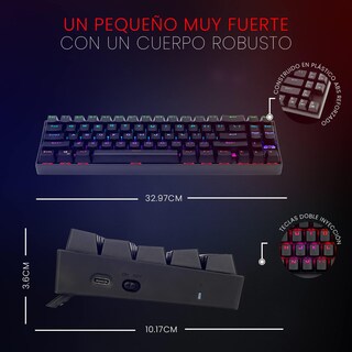 Foto 7 | Foto 7 | Redragon Teclado Gamer Deimos K599 70% Rgb Bluetooth/2.4 Ghz/alámbrico Red Switch Inglés