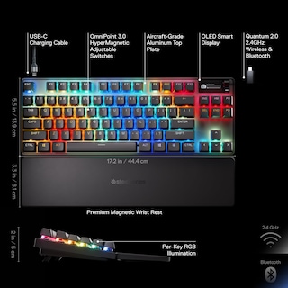 Foto 3 | Foto 3 | Teclado Steelseries Apex Pro Tkl Inalámbrico Gen 3 Omnipoint 3.0 - Venta Internacional