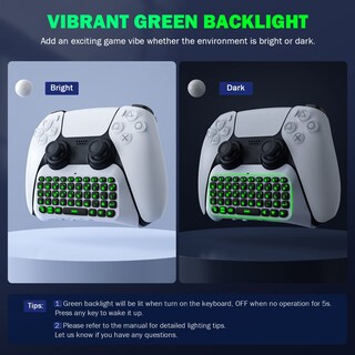 Foto 3 | Foto 3 | Teclado Moko para Controlador Ps5 Bluetooth con Retroiluminación Verde - Venta Internacional
