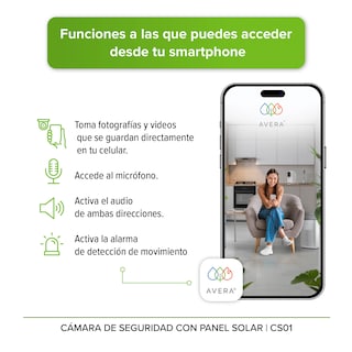 Foto 6 | Foto 6 | Cámara de Seguridad Exterior con Panel Solar y WIFI AVERA CS01