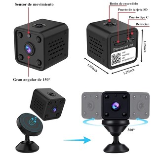 Foto 3 | Foto 3 | Mini Cámara Espía Eo Safe Imports ESI-2983 color Negro Wifi HD 1080 P con Visión Nocturna