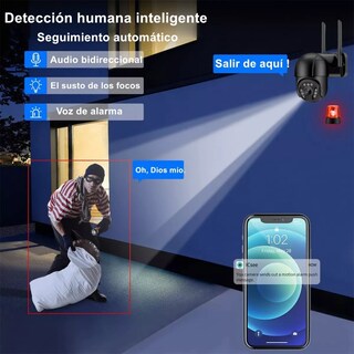Foto 4 | Foto 4 | Cámara de Seguridad BELUG color Negro Ultra HD Wifi Exterior Detección Humana