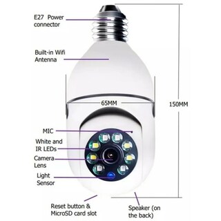 Foto 2 | Foto 2 | Cámara Ip Yoosee 360° E27 1080p Motorizada Con Detección De Movimiento - Venta Internacional.