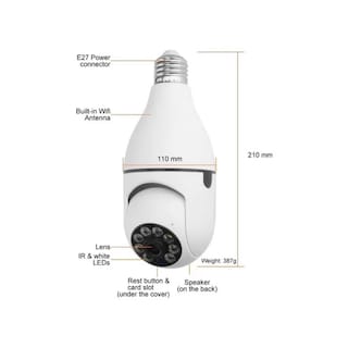 Foto 2 | Foto 2 | Cámara Ip Inteligente Con Bombilla Motorizada De 360°, E27, 1080p, Visión Nocturna - Venta Internacional.