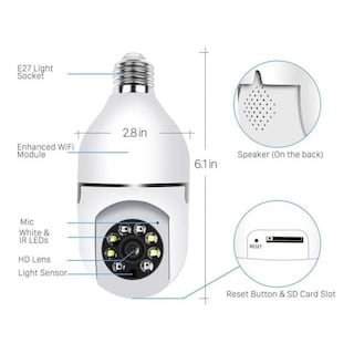 Foto 2 | Foto 2 | Cámara De Seguridad Exterior Wifi 360° Con Visión Nocturna 1080p - Venta Internacional.
