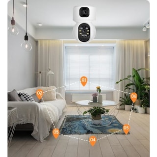 Foto 4 | Foto 4 | Cámara De Seguridad Wifi De Doble Lente 1080p Para Bebé Con Micrófono - Venta Internacional.