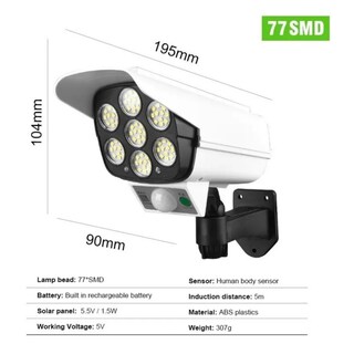 Foto 6 | Foto 6 | Luz Led Solar para Exteriores con Sensor de Movimiento y Cámara de 150 w - Venta Internacional