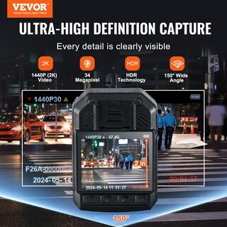 Foto 2 | Foto 2 | Cámara Corporal Policial Vevor 1440p Hd De 64 Gb Con Visión Nocturna Por Infrarrojos - Venta Internacional.