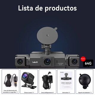 Foto 3 | Foto 3 | 1080p Cámara Para Auto Dash Cam 4 Cámara Wifi + 64gb Se Puede Combinar Con El Módulo Gps