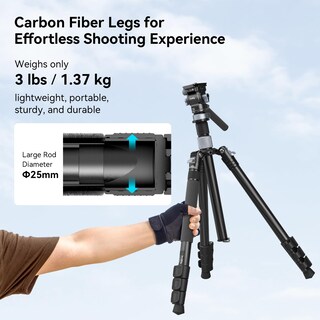 Foto 3 | Foto 3 | Trípode Smallrig 63, Vídeo, Viaje, Fibra De Carbono, 1,3 Kg, Carga 4 Kg - Venta Internacional.