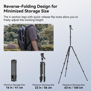 Foto 4 | Foto 4 | Trípode Smallrig 63, Vídeo, Viaje, Fibra De Carbono, 1,3 Kg, Carga 4 Kg - Venta Internacional.