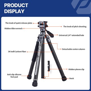 Foto 7 | Foto 7 | Trípode Fotopro X-aircross 3 Lite Para Vídeo, Fibra De Carbono, 1,03 Kg - Venta Internacional.
