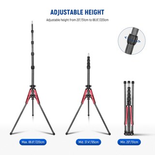 Foto 6 | Foto 6 | Soporte Para Trípode Neewer St210r De Fibra De Carbono, 86,5 A 220 Cm, Carga 3,5 Kg - Venta Internacional.