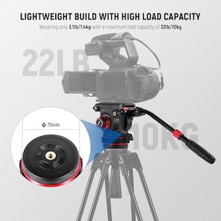Foto 6 | Foto 6 | Trípode De Vídeo Neewer, Cabezal Fluido De Alta Resistencia, 10 Kg De Carga Gm006 - Venta Internacional.