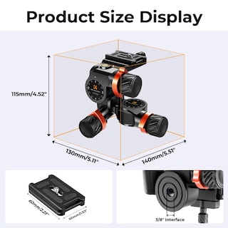Foto 5 | Foto 5 | Cabezal De Trípode K&f Concept Con Engranajes De 3 Vías, Aluminio Totalmente Cnc, 6 Kg - Venta Internacional.