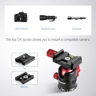 Foto 4 | Foto 4 | Cabezal De Trípode Neewer Gm28, Cabeza Esférica Giratoria De 360°, Carga De 5 Kg - Venta Internacional.