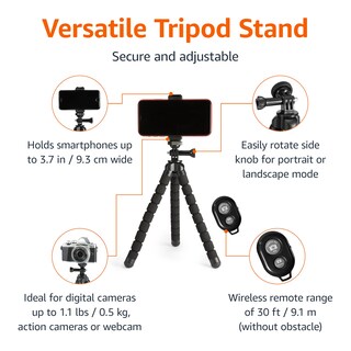 Foto 2 | Foto 2 | Trípode Amazon Basics Portátil Y Flexible Con Mando Inalámbrico - Venta Internacional.