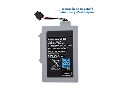 Foto 2 | Foto 2 | Batería Virtual Zone 3.7 Volts 3600 Mah para Nintendo Wii U Pad