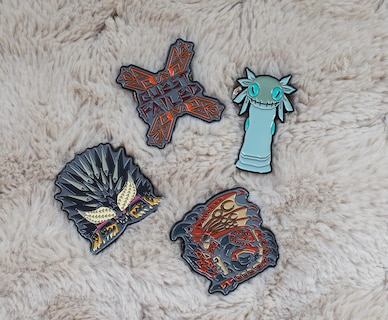 Foto 4 | Foto 4 | Set De Alfileres Esmaltados Monster Hunter: World Nergigante Rathalos X4 - Venta Internacional.