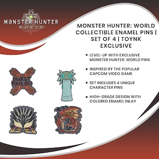 Foto 7 | Foto 7 | Set De Alfileres Esmaltados Monster Hunter: World Nergigante Rathalos X4 - Venta Internacional.