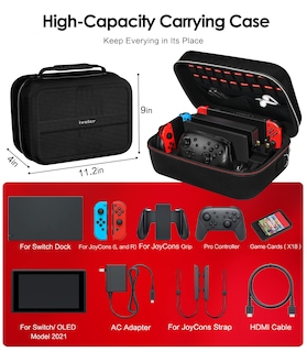 Foto 3 | Foto 3 | Funda De Transporte Ivoler Para Nintendo Switch Oled Negra - Venta Internacional.