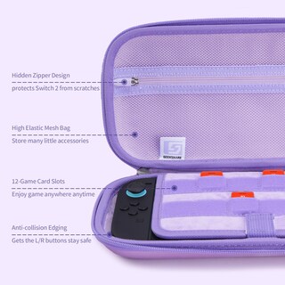 Foto 3 | Foto 3 | Funda De Transporte Kuitmor Slim Para Switch 2 (2025) Con 12 Ranuras - Venta Internacional.