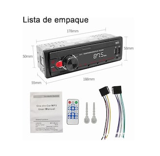 Foto 3 | Foto 3 | Autoestéreo Reproductor MP3 Radio con BT Aux USB SD Eo Safe Imports ESI-2295-1 Negro