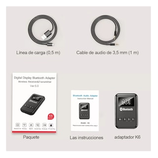 Foto 3 | Foto 3 | Transmisor Receptor Bluetooth 5.0 Lcd Para Pc Tv Bocina Eo Safe Imports Esi-5086 Negro