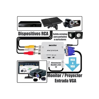 Foto 6 | Foto 6 | Adaptador Convertidor de Audio y Video Rca a Vga