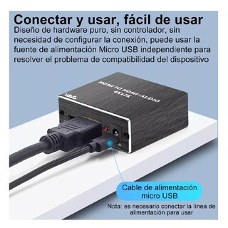 Foto 4 | Foto 4 | Hdmi Extractor De Audio Lab.g Divisor Óptico Spdif Coaxial 3.5mm