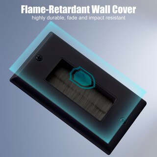 Foto 3 | Foto 3 | Brush Wall Plate Vce, Certificado Ul, Cable Pasante, Paquete De 2 Unidades, Color Negro - Venta Internacional.