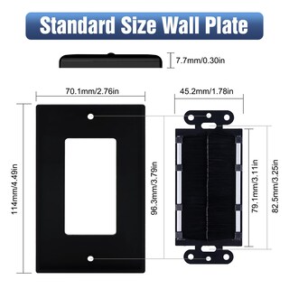 Foto 4 | Foto 4 | Brush Wall Plate Vce, Certificado Ul, Cable Pasante, Paquete De 2 Unidades, Color Negro - Venta Internacional.