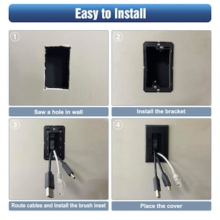 Foto 7 | Foto 7 | Placa De Pared Con Cepillo Vce Con Soporte, Certificado Ul, Negro (paquete De 2) - Venta Internacional.