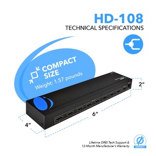 Foto 5 | Foto 5 | Divisor Hdmi Orei De 1 Entrada Y 8 Salidas 4k @30hz Con Gestión Edid - Venta Internacional.
