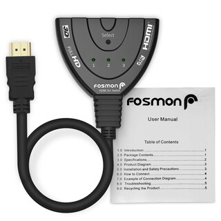 Foto 7 | Foto 7 | Conmutador Hdmi Fosmon 3x1 4k @30hz Con Cable Para Hdtv Ps5 Xbox - Venta Internacional.