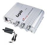 Amplificador Lvpin Carro RCA Estéreo De 2.1 Canales color Plateado