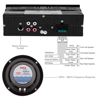 Foto 5 | Foto 5 | Kit De Altavoces Receptores Marine Head Unit Pyle Plmrkt48bk - Venta Internacional.