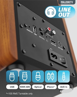 Foto 6 | Foto 6 | Altavoces De Estantería Con Alimentación Majority D100 100w Bluetooth 5.3 - Venta Internacional.