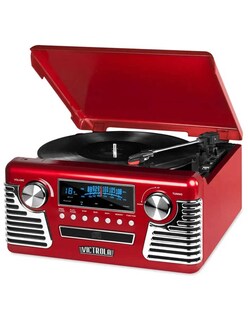 Foto 1 | Foto 1 | Tornamesa Bt Stereo Cd Player Victrola color Rojo