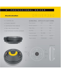 Foto 3 | Foto 3 | Driver De Reemplazo 3'' Audiobahn Driver380