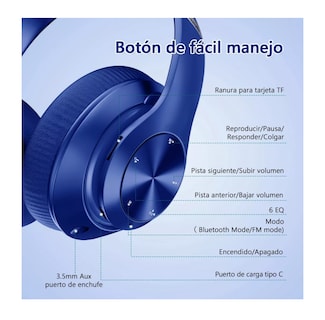 Foto 3 | Foto 3 | Audífonos de Diadema Belug Inalámbricos Bluetooth color Azul