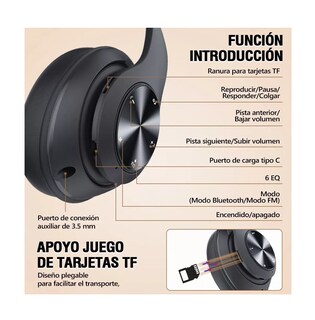 Foto 3 | Foto 3 | Audífonos de Diadema Belug Inalámbricos Bluetooth color Negro