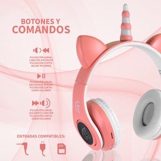 Foto 5 | Foto 5 | Audífonos Bluetooth Unicornio Luz Rgb Starket Sk-2001