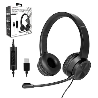 Foto 1 | Foto 1 | Audífonos Alámbricos De Diadema Conexión Usb Con Micrófono Tipo Call Center, Redlemon, Negro, 83410-bl